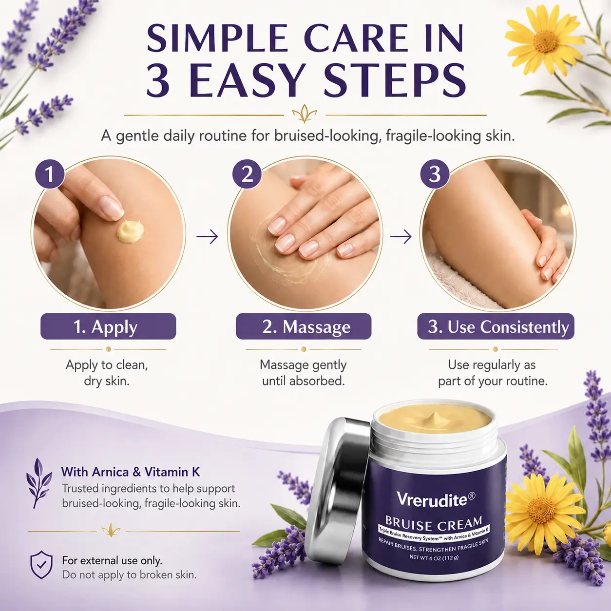 Vrerudite™ Bruise Repair & Skin — Strengthening Cream