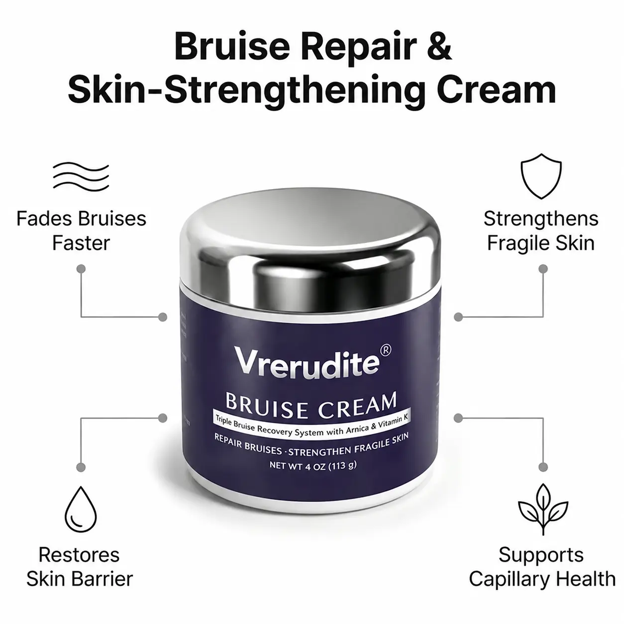 Vrerudite™ Bruise Repair & Skin — Strengthening Cream